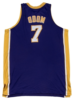 2008-09 Lamar Odom Finals Game Used Los Angeles Lakers Road Jersey Photo Matched To 6/14/2009 (Resolution Photomatching & Letter of Provenance) 